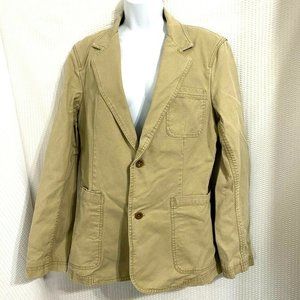American Eagle Khaki Cotton Blazer Jacket Pockets
